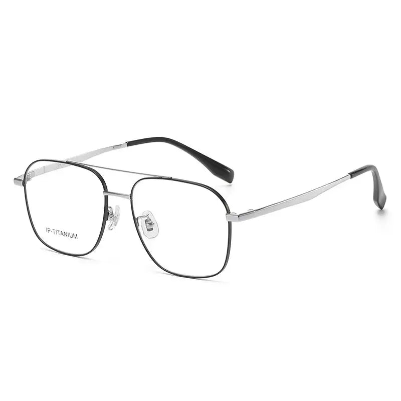 Unisex Square Full Rim Titanium Double Bridge Prescription Glasses 985142 — view 5 | Rx Spectacle