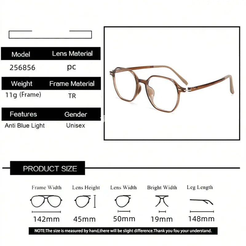 Unisex Polygon Full Rim TR90 Prescription Glasses 256856 — view 2 | Rx Spectacle
