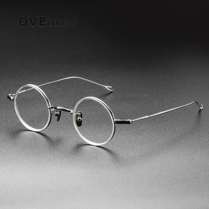 Unisex Round Full Rim Titanium Prescription Glasses O2208 — view 7 | Rx Spectacle