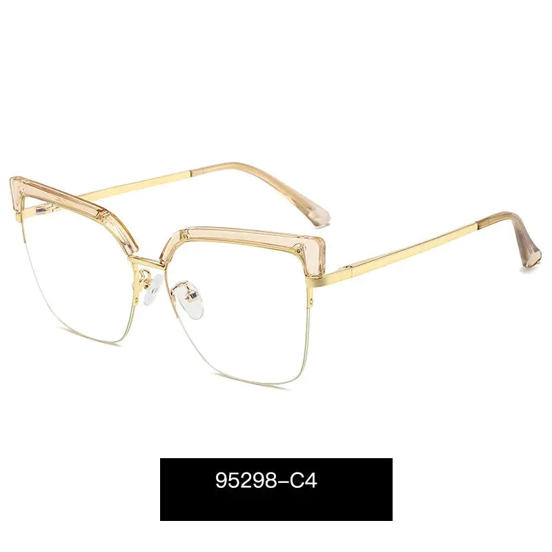 Women's Cat Eye Semi-Rimless TR90 Prescription Glasses 95298 — view 7 | Rx Spectacle