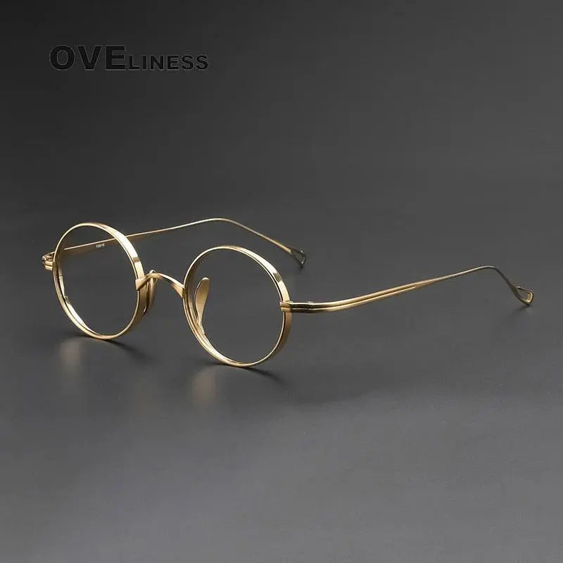 Unisex Round Full Rim Titanium Prescription Glasses 10518 — view 4 | Rx Spectacle