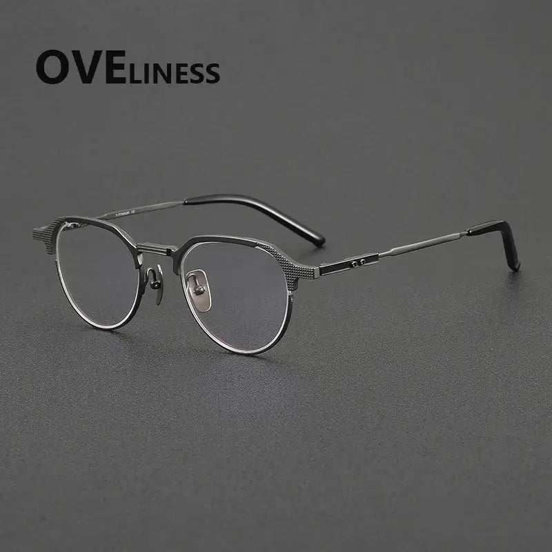Unisex Oval Full Rim Titanium Prescription Glasses 322033 — view 5 | Rx Spectacle