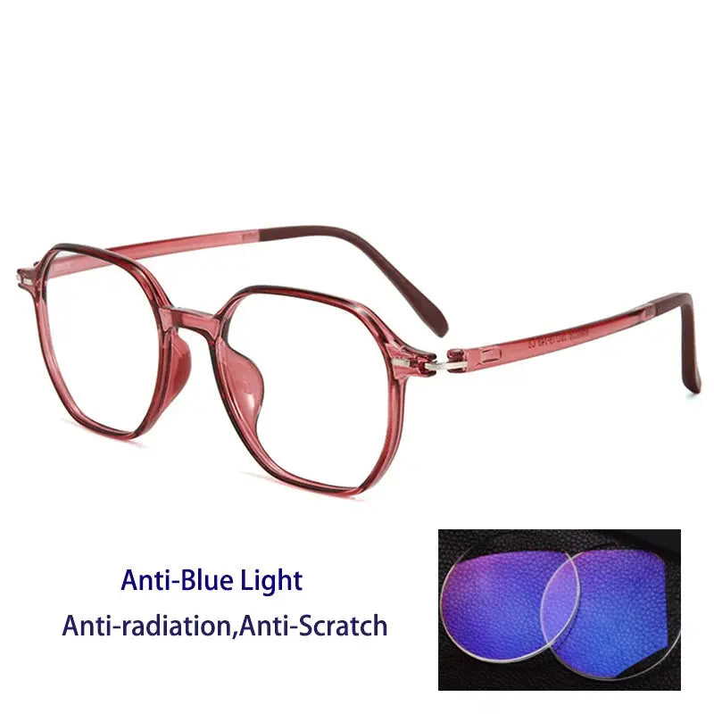 Unisex Polygon Full Rim TR90 Prescription Glasses 256856 — view 10 | Rx Spectacle