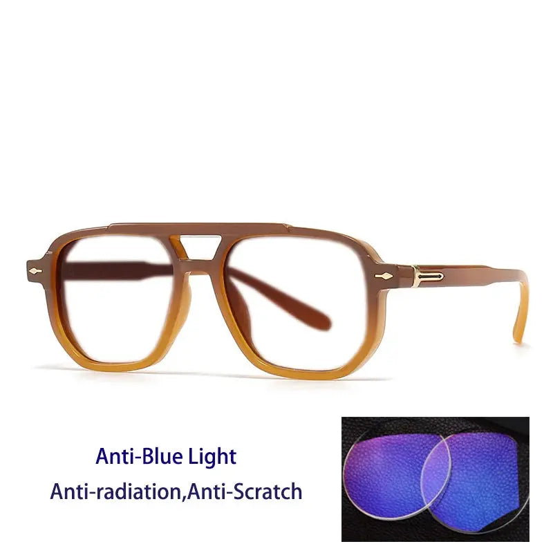 Unisex Square Full Rim TR90 Double Bridge Reading Glasses 60904 — view 5 | Rx Spectacle