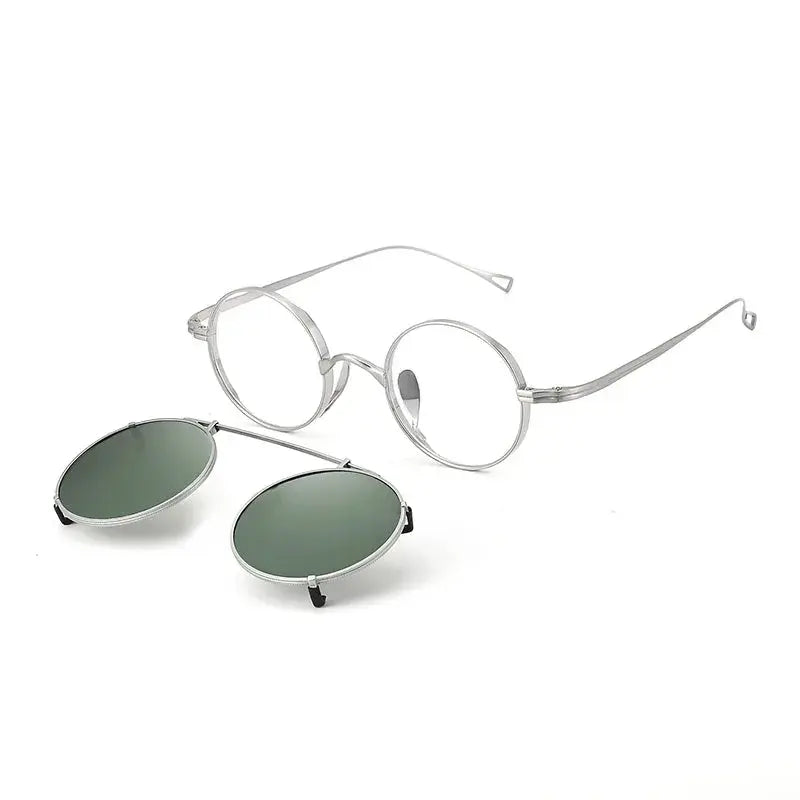 Women's Round Full Rim Titanium Clip-On Prescription Glasses 310518 — view 4 | Rx Spectacle