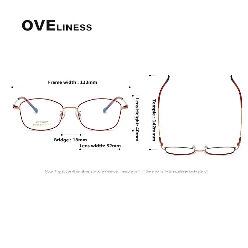 Women's Oval Full Rim Titanium Prescription Glasses 196004 — view 6 | Rx Spectacle