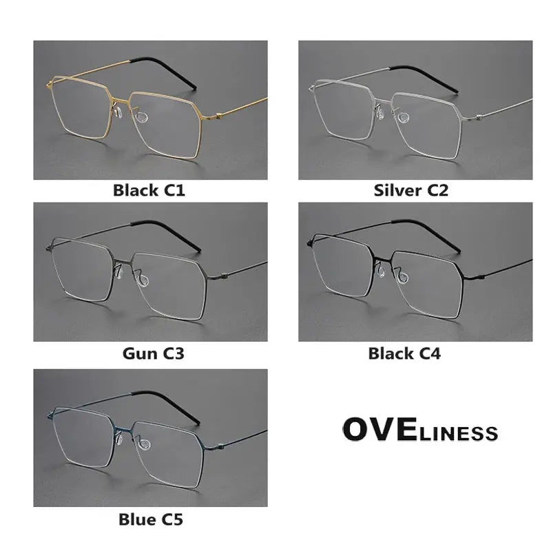 Unisex Square Full Rim Titanium Flat Top Prescription Glasses O5514 — view 5 | Rx Spectacle