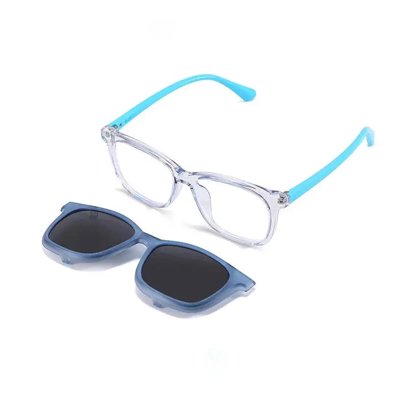 Unisex Square Full Rim TR90 Clip-On Prescription Glasses 517362 — view 7 | Rx Spectacle