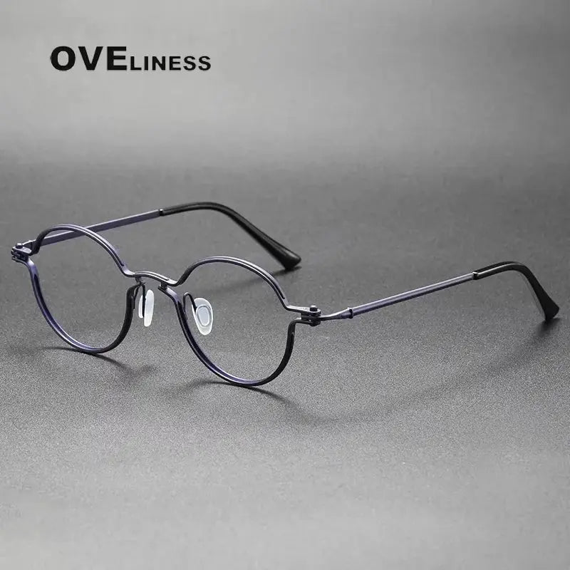Unisex Round Full Rim Titanium Prescription Glasses 58952 — view 5 | Rx Spectacle