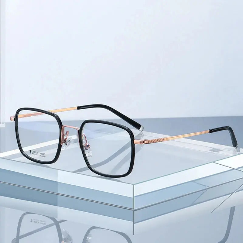 Women's Square Full Rim Titanium Prescription Glasses 72326 — view 1 | Rx Spectacle