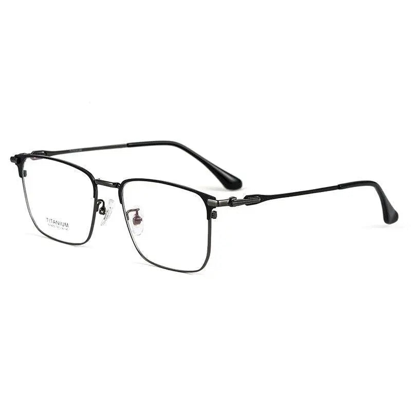 Men's Square Semi-Rimless Titanium Prescription Glasses Bv9002 — view 4 | Rx Spectacle