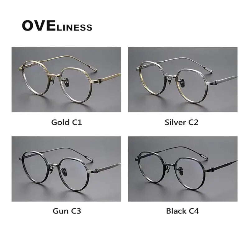 Unisex Oval Full Rim Titanium Flat Top Prescription Glasses 2261 — view 5 | Rx Spectacle