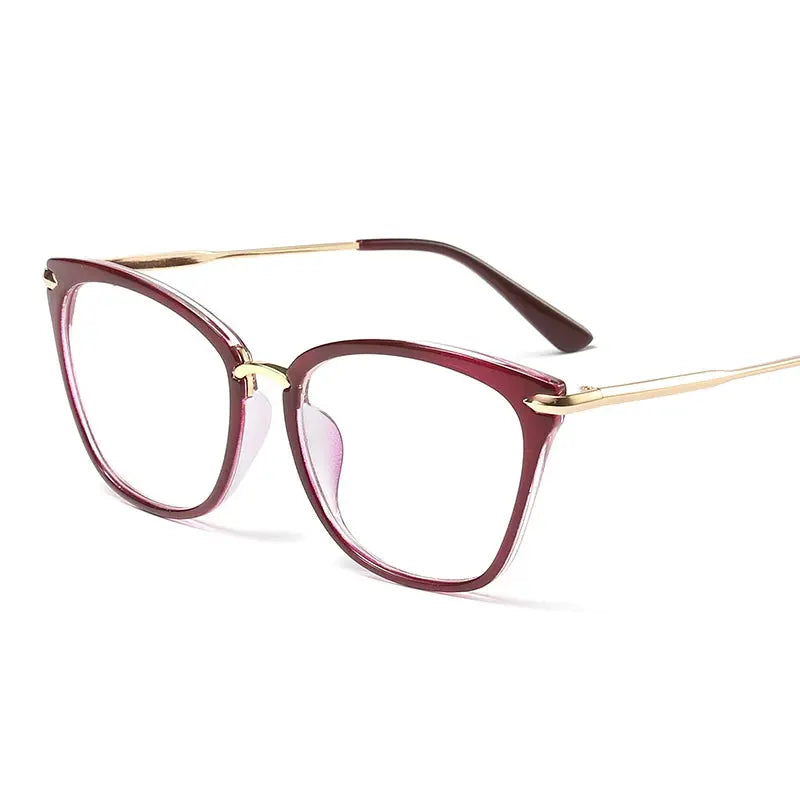 Women's Cat Eye Full Rim TR90 Oversized Prescription Glasses 95138 — view 6 | Rx Spectacle