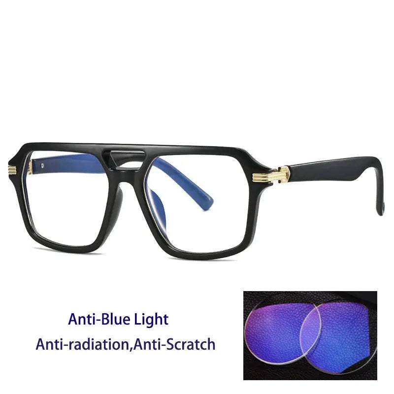 Unisex Square Full Rim TR90 Double Bridge Prescription Glasses 225900 — view 6 | Rx Spectacle