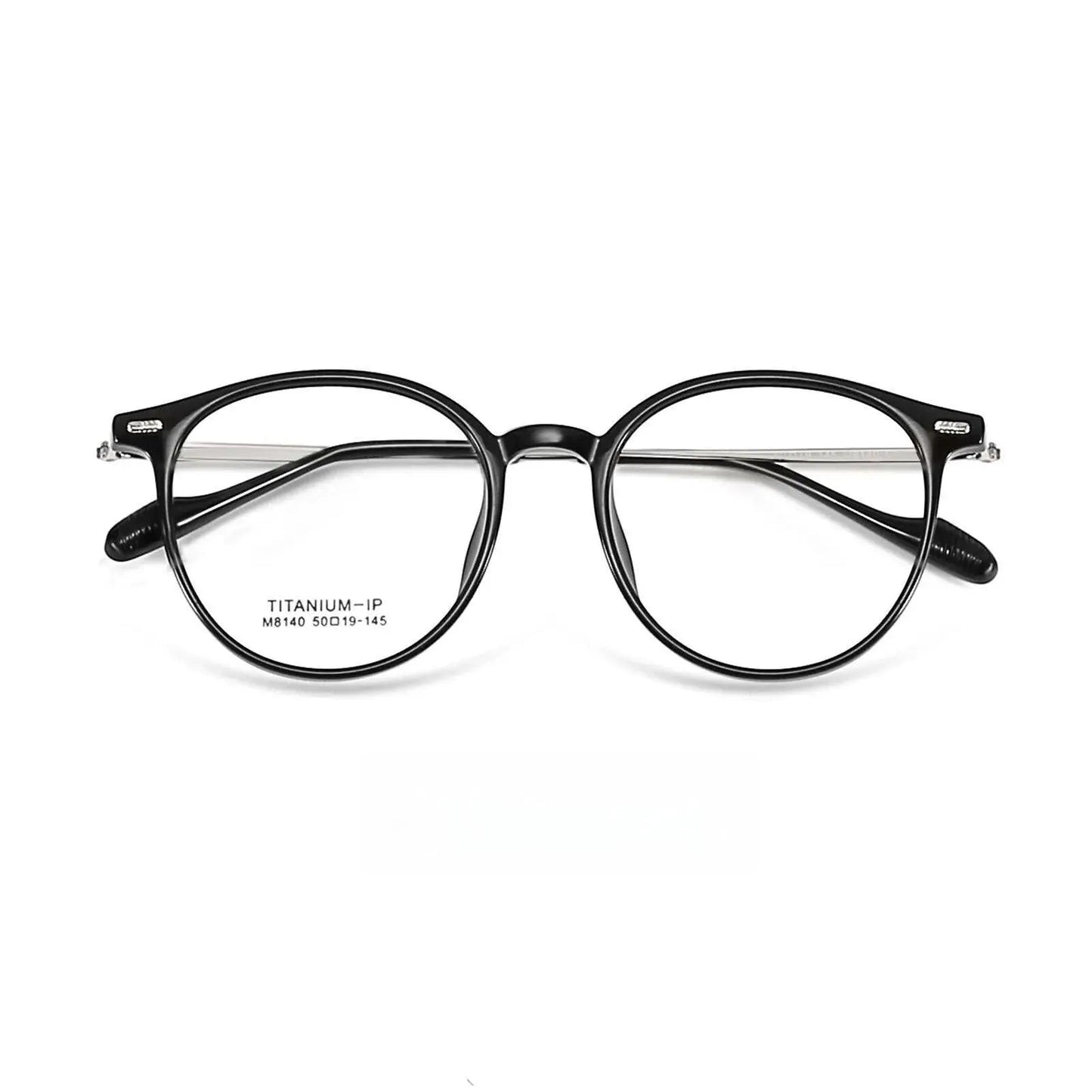 Men's Round Full Rim Titanium Prescription Glasses M8140 — view 8 | Rx Spectacle