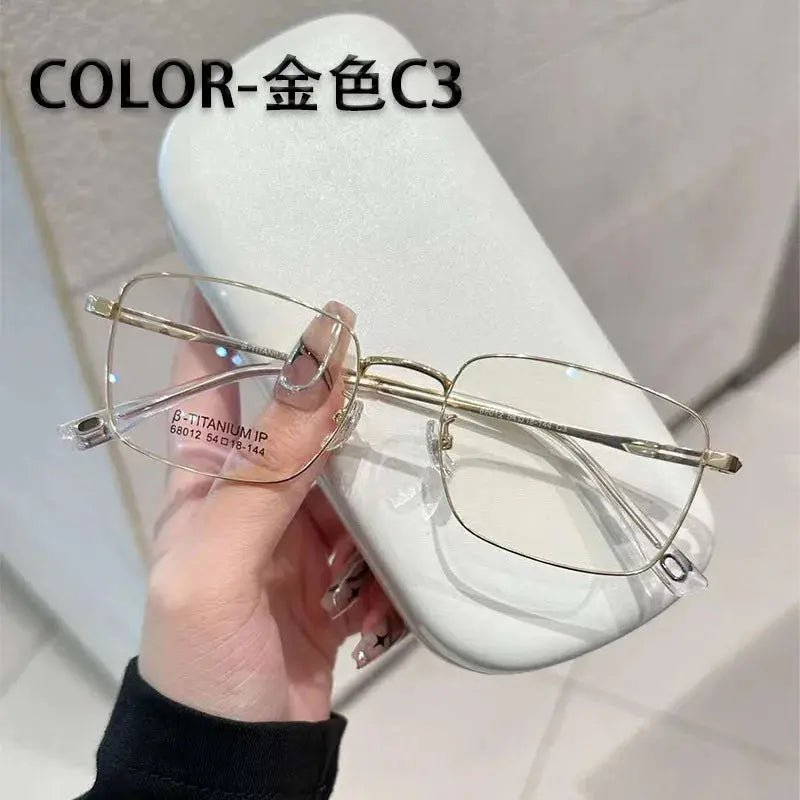 Unisex Square Full Rim Titanium Prescription Glasses 68012 — view 4 | Rx Spectacle