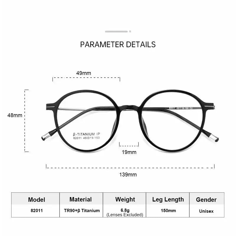 Women's Oval Full Rim Titanium Prescription Glasses 82011 — view 2 | Rx Spectacle