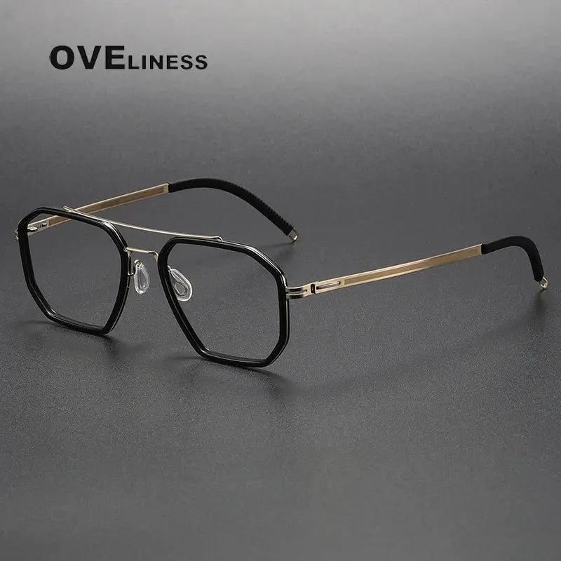 Women's Oval Full Rim Titanium Double Bridge Prescription Glasses 8202316 — view 6 | Rx Spectacle