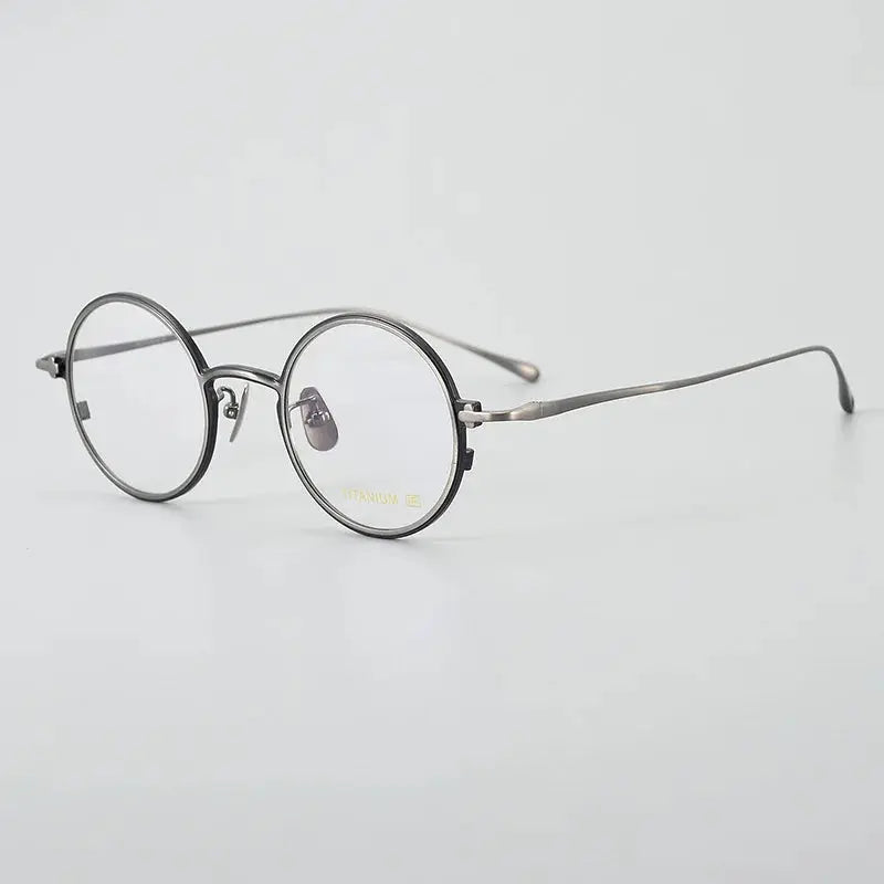 Unisex Round Full Rim Titanium Prescription Glasses 634142 — view 6 | Rx Spectacle