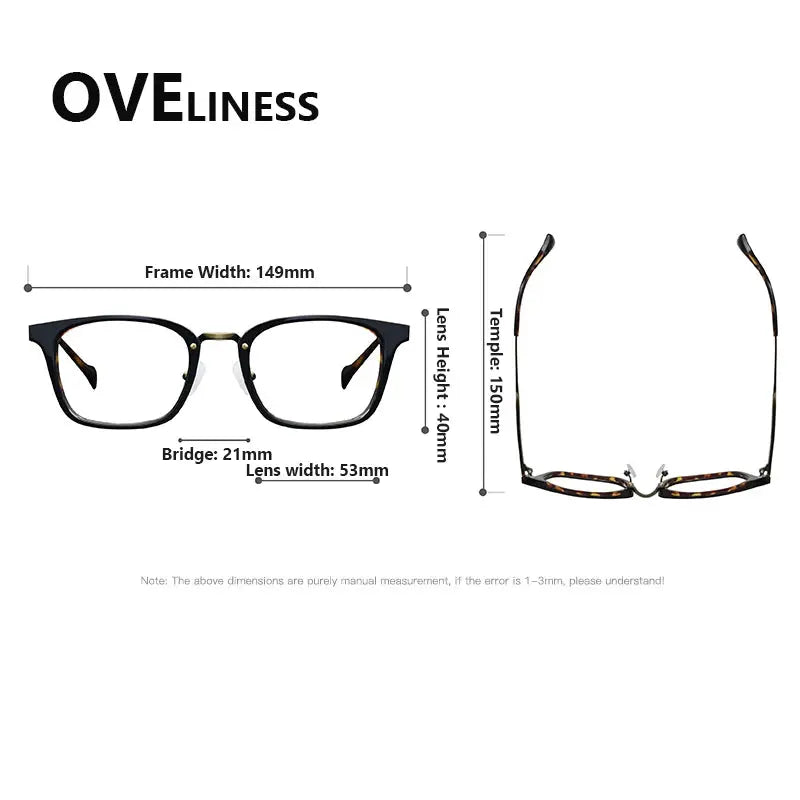 Unisex Square Full Rim Titanium Oversized Prescription Glasses 926016 — view 2 | Rx Spectacle