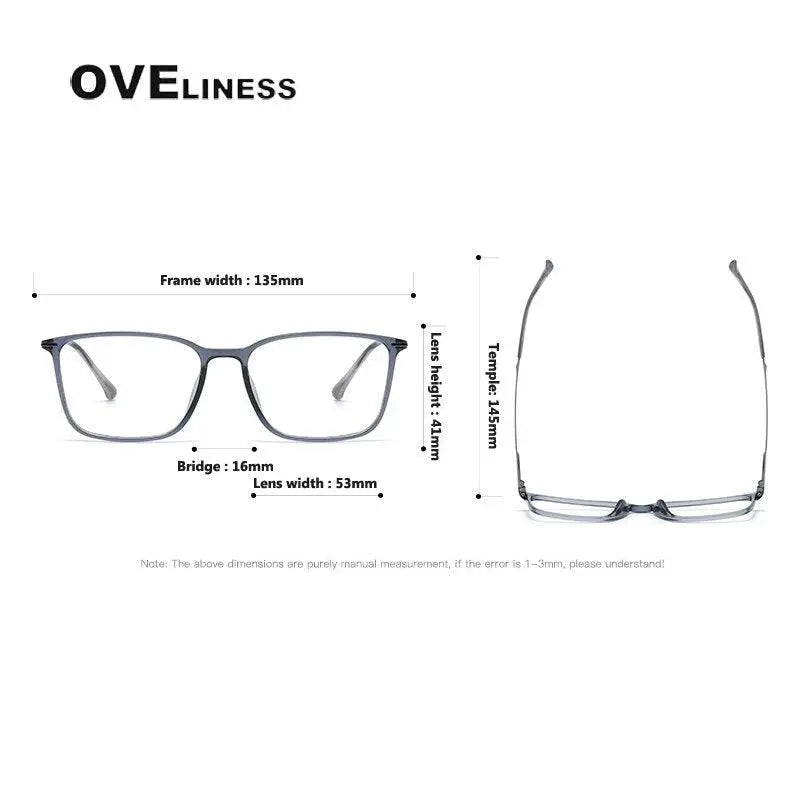 Unisex Square Full Rim Titanium Prescription Glasses 8636 — view 8 | Rx Spectacle