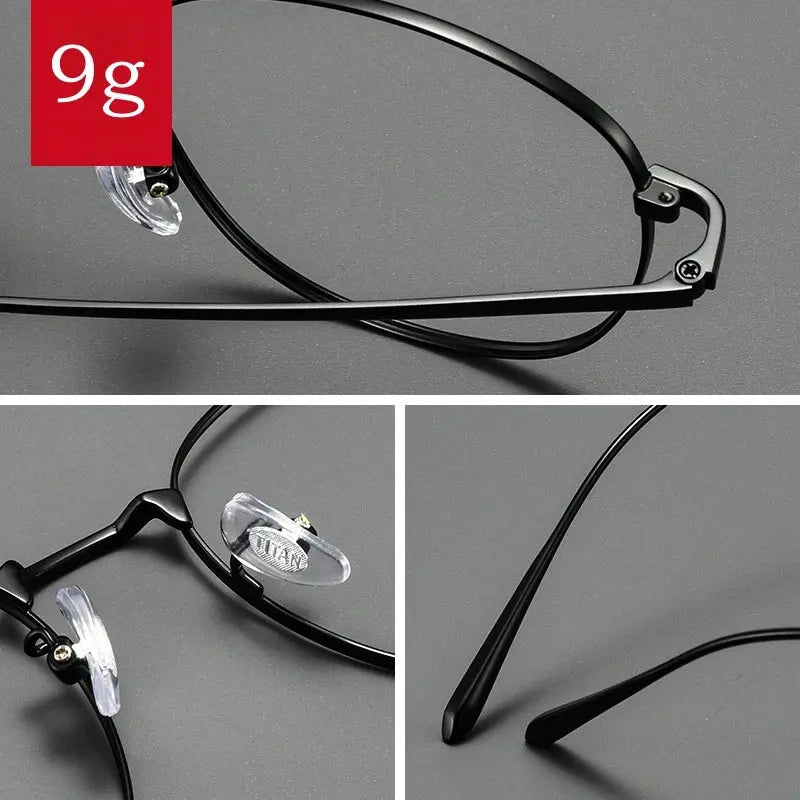 Unisex Square Full Rim Titanium Prescription Glasses Y01052 — view 3 | Rx Spectacle