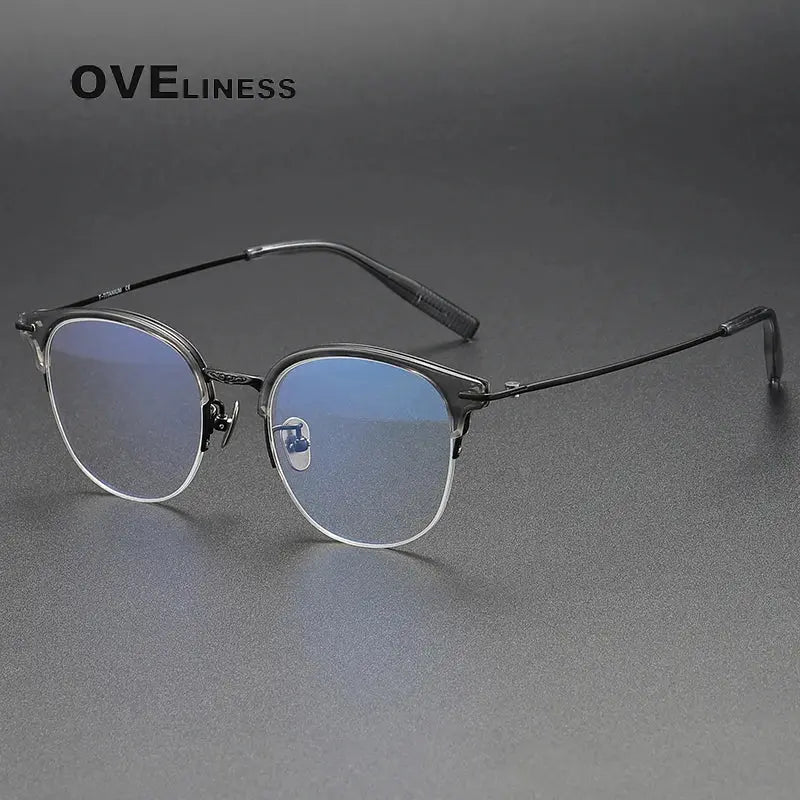 Women's Oval Full Rim Titanium Prescription Glasses 80988 — view 3 | Rx Spectacle
