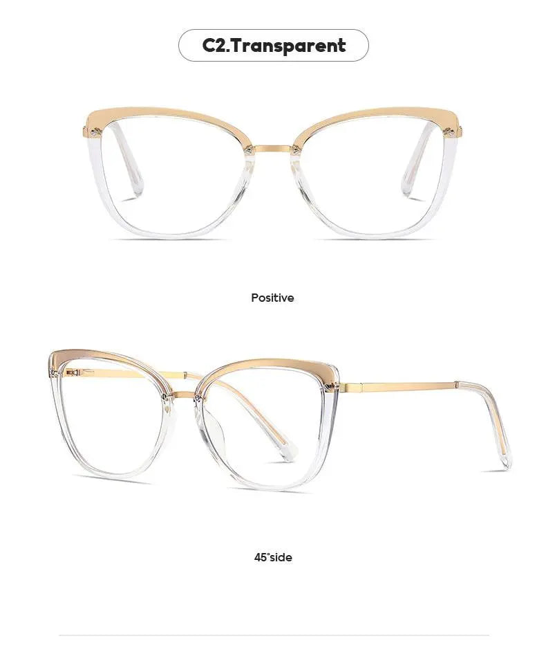 Women's Cat Eye Full Rim TR90 Prescription Glasses 2076 — view 15 | Rx Spectacle
