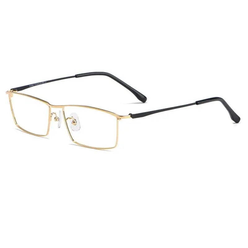 Men's Rectangular Full Rim Titanium Prescription Glasses J85517 — view 5 | Rx Spectacle