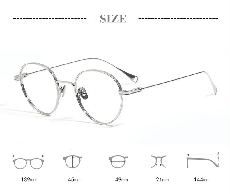 Unisex Round Full Rim Titanium Prescription Glasses 89012 — view 2 | Rx Spectacle