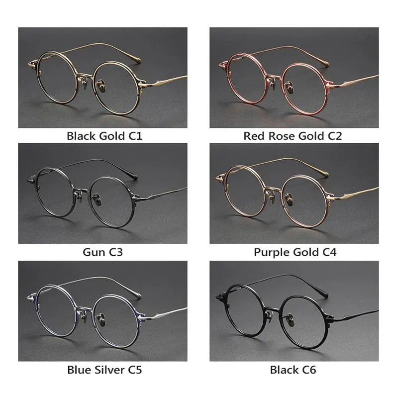 Unisex Round Full Rim Titanium Prescription Glasses 4920 — view 4 | Rx Spectacle