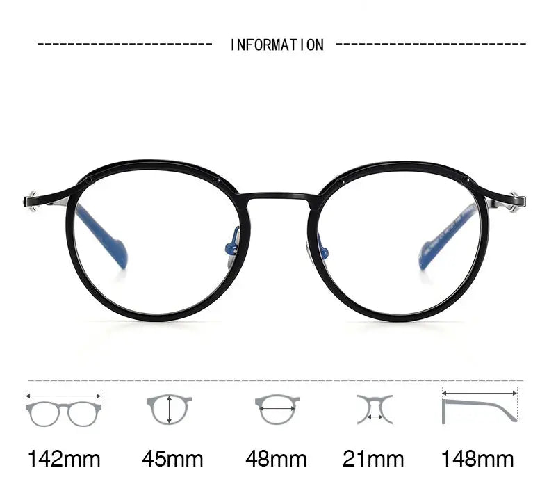 Unisex Round Full Rim Titanium Prescription Glasses 196062 — view 2 | Rx Spectacle