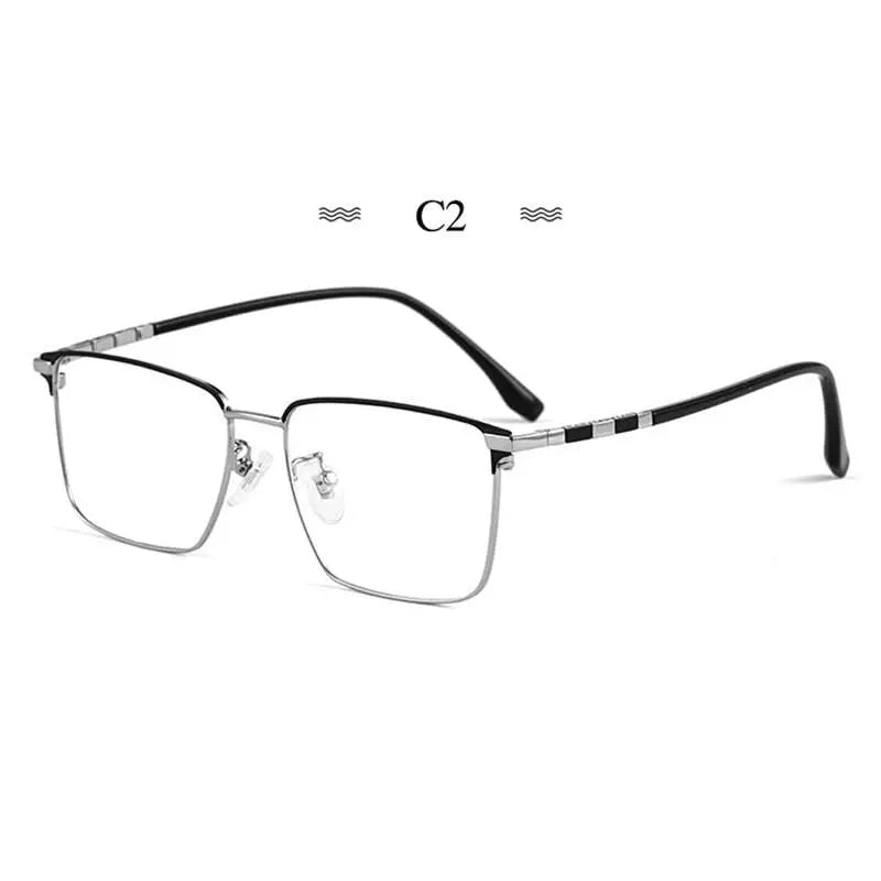 Men's Square Full Rim Titanium Prescription Glasses T8631t — view 3 | Rx Spectacle