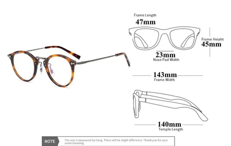 Unisex Round Full Rim Titanium Prescription Glasses 84805 — view 2 | Rx Spectacle