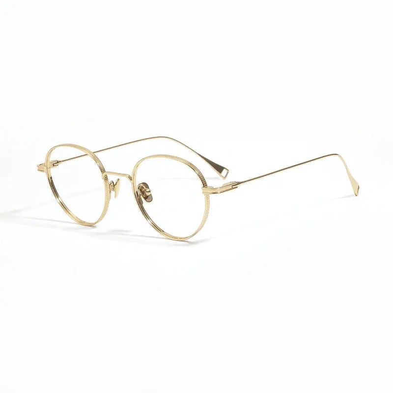 Unisex Round Full Rim Titanium Prescription Glasses 89012 — view 3 | Rx Spectacle