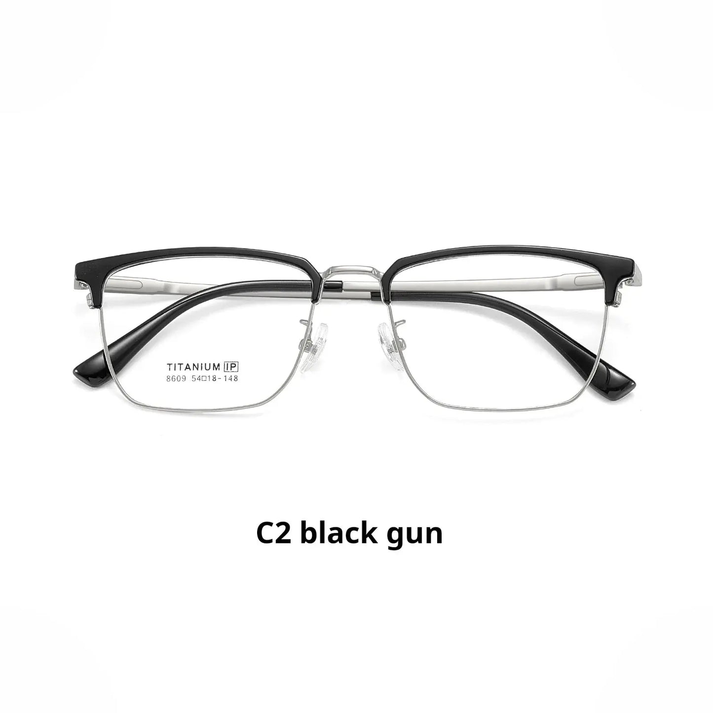 Unisex Square Full Rim Titanium Oversized Prescription Glasses 728609 — view 7 | Rx Spectacle