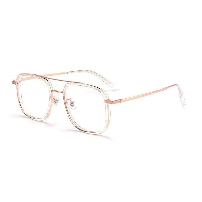 Unisex Square Full Rim Titanium Prescription Glasses 2218YJ — view 5 | Rx Spectacle
