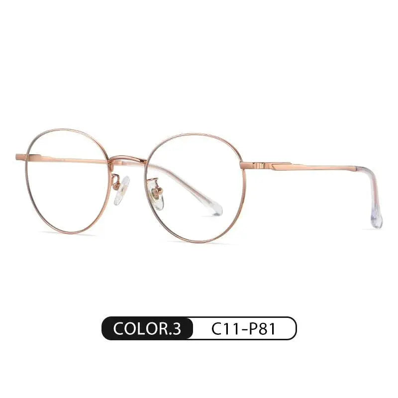 Men's Round Full Rim Titanium Prescription Glasses St6211 — view 3 | Rx Spectacle
