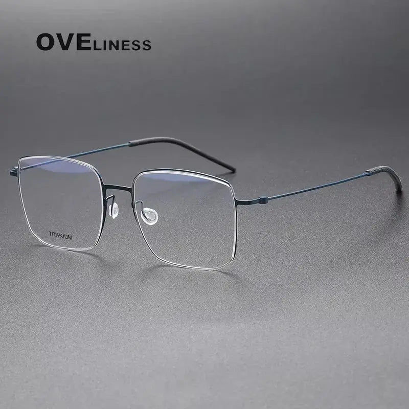 Square Semi-Rimless Titanium Prescription Glasses 65511 — view 3 | Rx Spectacle