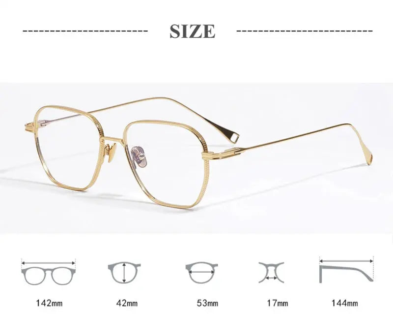 Unisex Square Full Rim Titanium Prescription Glasses 49013 — view 2 | Rx Spectacle