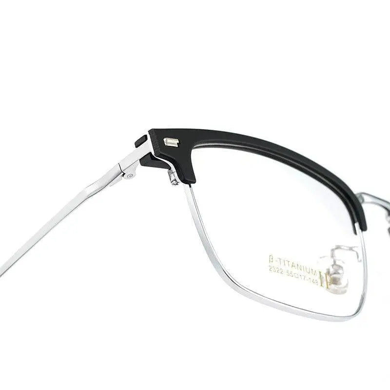 Men's Square Full Rim Titanium Prescription Glasses 2322BJ — view 8 | Rx Spectacle