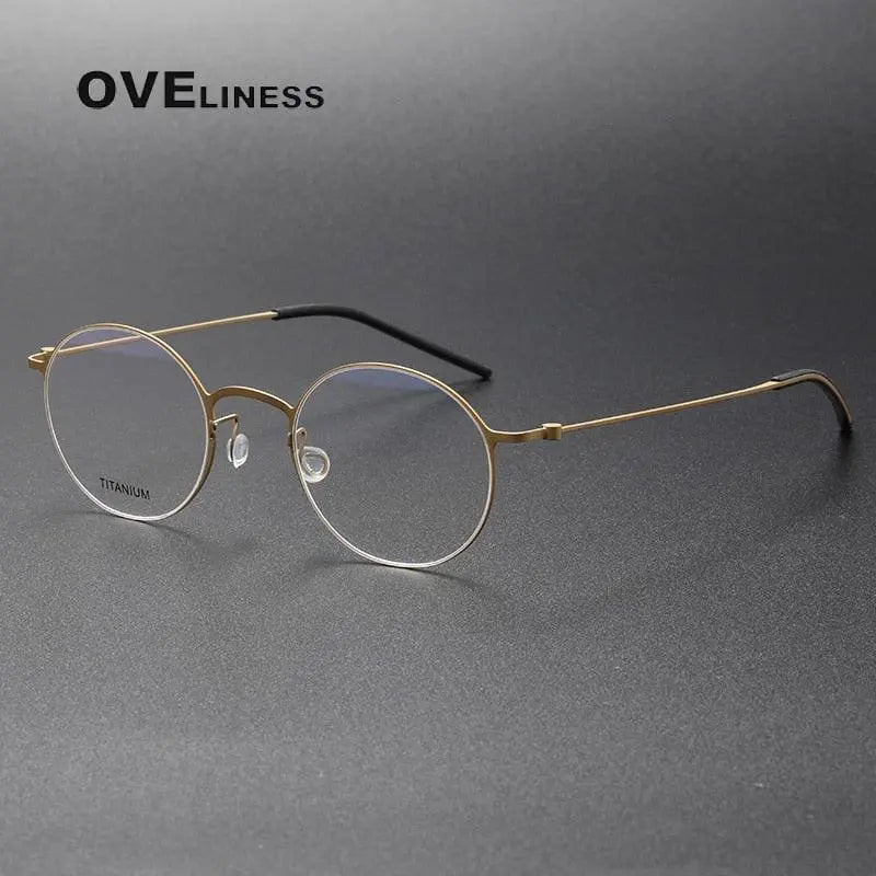 Unisex Round Full Rim Titanium Prescription Glasses 5044 — view 6 | Rx Spectacle
