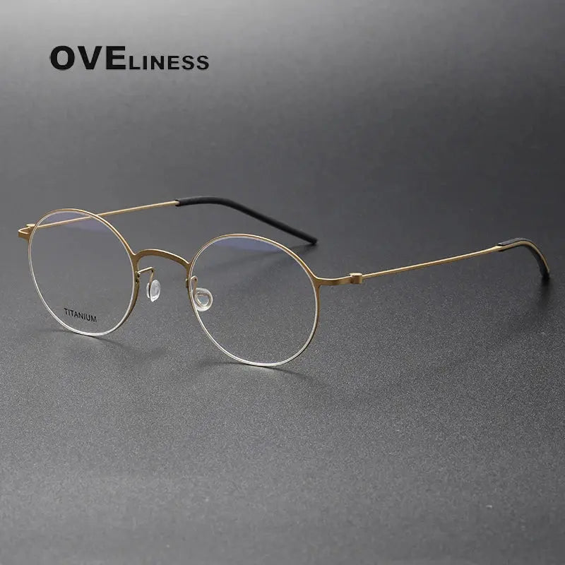Women's Oval Full Rim Titanium Prescription Glasses 395504 — view 4 | Rx Spectacle