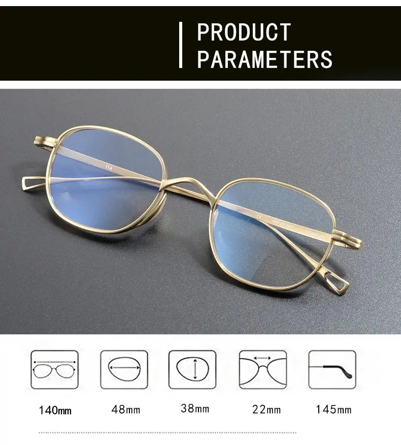 Unisex Square Full Rim Titanium Prescription Glasses 19114 — view 2 | Rx Spectacle