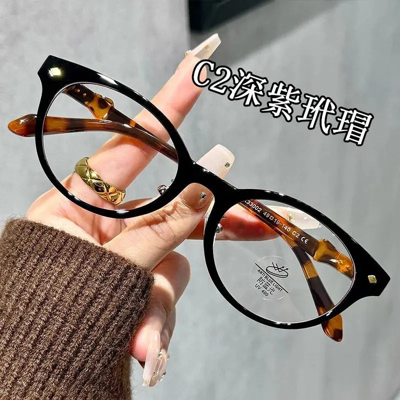 Women's Round Full Rim Titanium Prescription Glasses 33002 — view 3 | Rx Spectacle