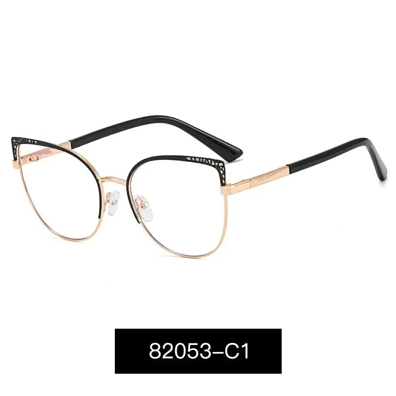 Women's Cat Eye Full Rim Alloy Prescription Glasses 82053 — view 3 | Rx Spectacle