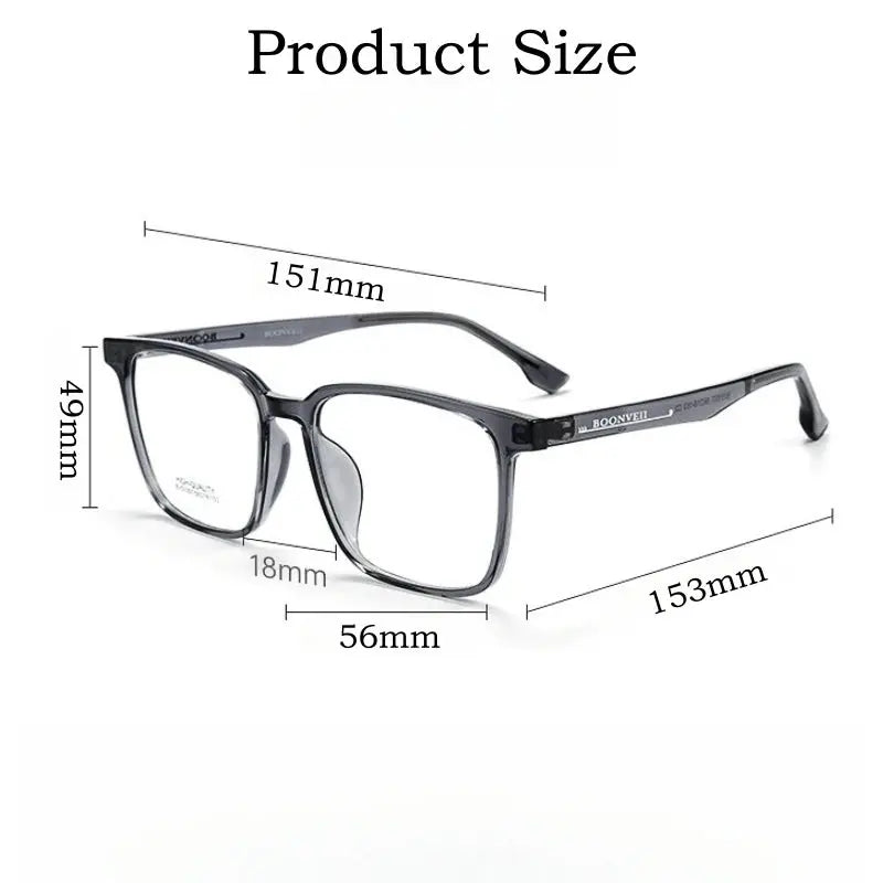 Men's Square Full Rim TR90 Oversized Prescription Glasses 51007 — view 3 | Rx Spectacle