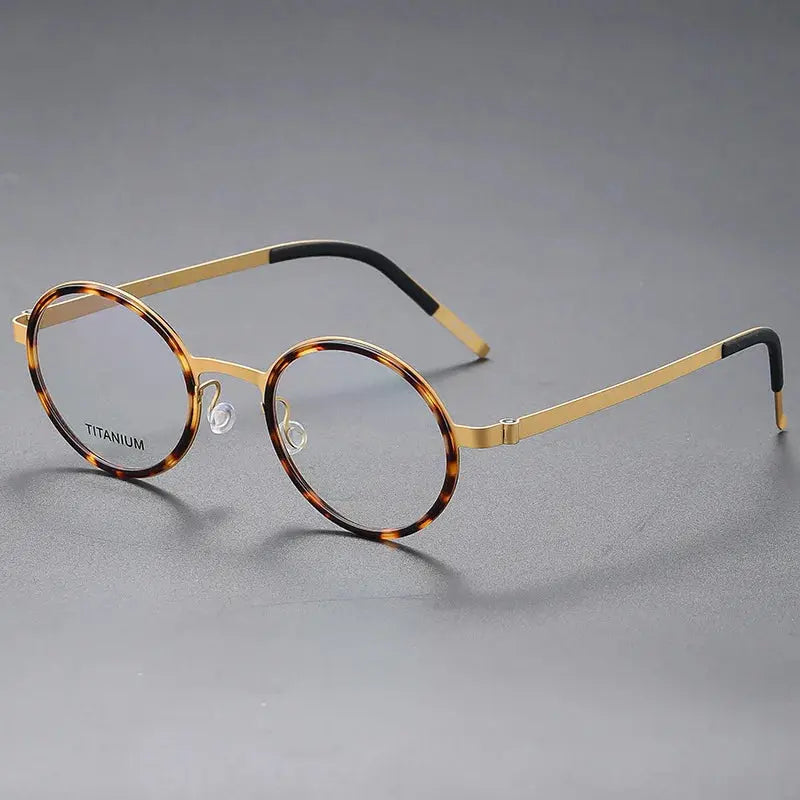 Women's Round Full Rim Titanium Screwless Prescription Glasses 49707 — view 4 | Rx Spectacle