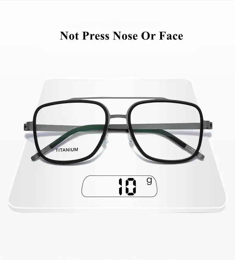 Unisex Square Full Rim Titanium Double Bridge Prescription Glasses 49911 — view 3 | Rx Spectacle
