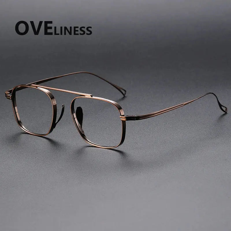 Women's Square Full Rim Titanium Prescription Glasses 89501 — view 5 | Rx Spectacle